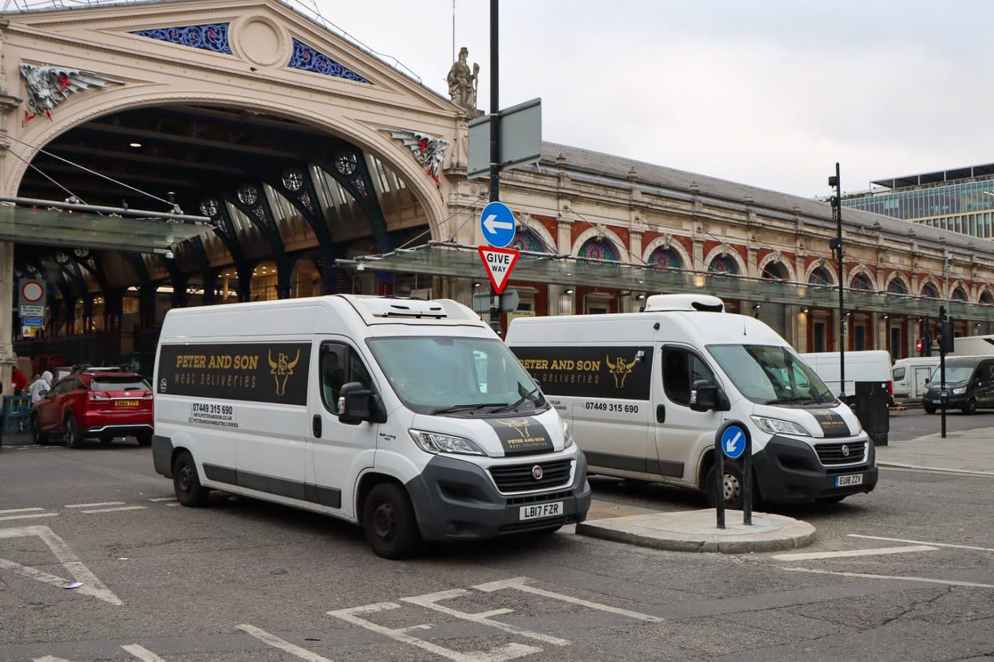 Two Peter and Son vans in central London